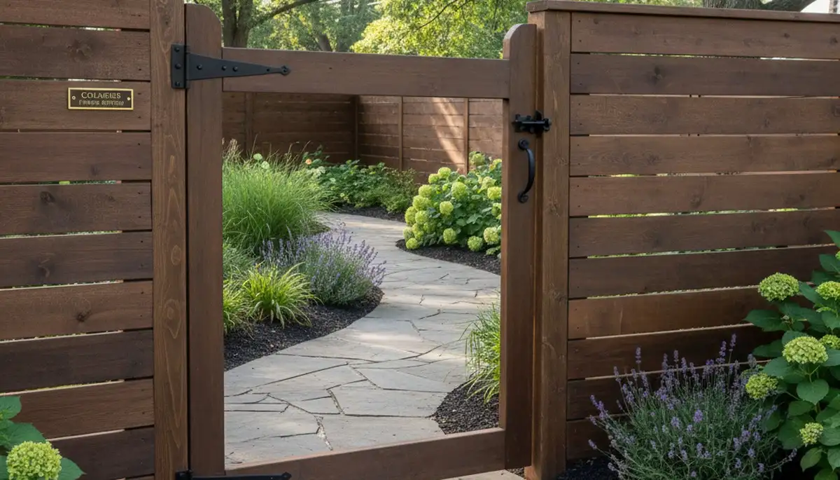 Custom gate and fence installation by Chop Chop Landscaping in Columbus, OH showcasing quality craftsmanship