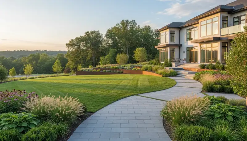 Landscaping service team in Columbus, OH providing professional yard and landscape maintenance