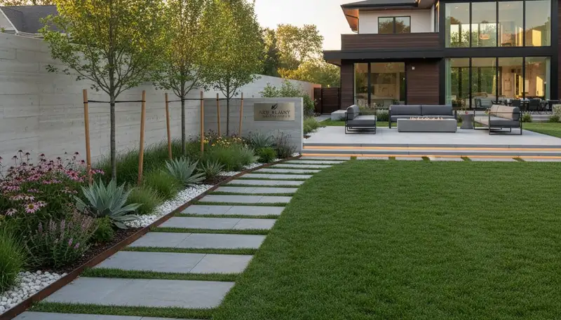 Landscaping crew in Columbus, OH providing professional lawn and garden care