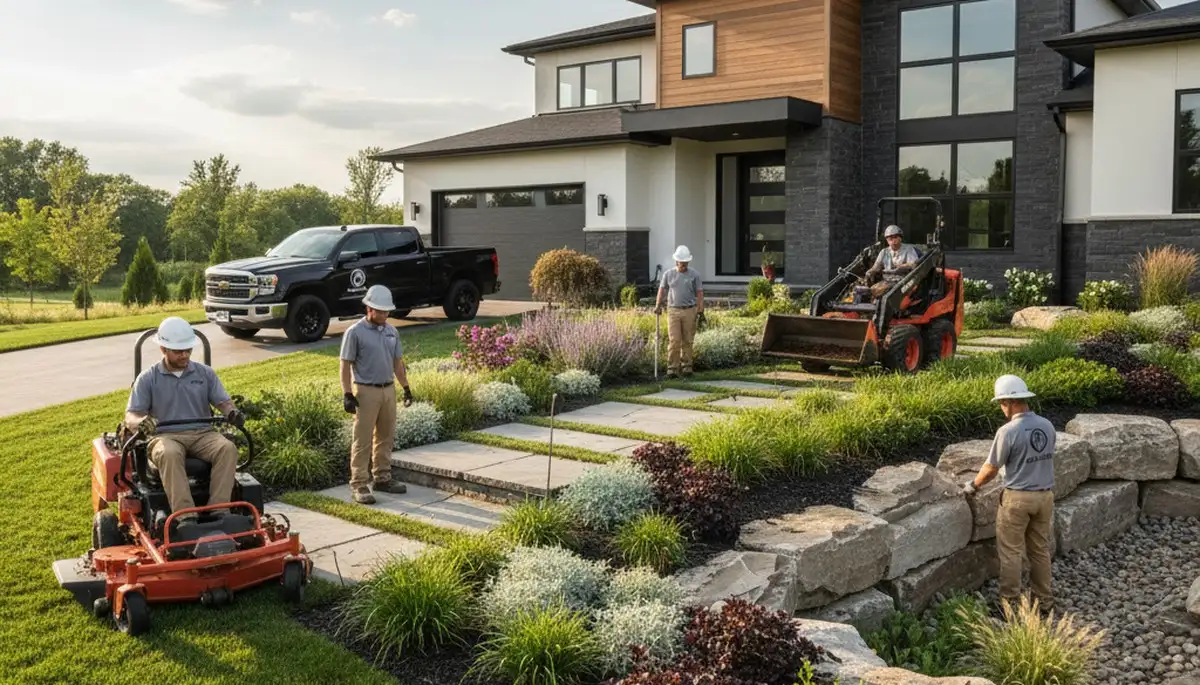 Landscaping crew serving Columbus, OH with professional yard maintenance and outdoor care