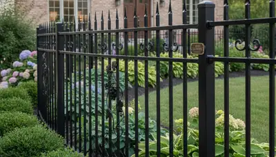 Ornamental black metal fence installation by landscaping experts in Columbus, OH